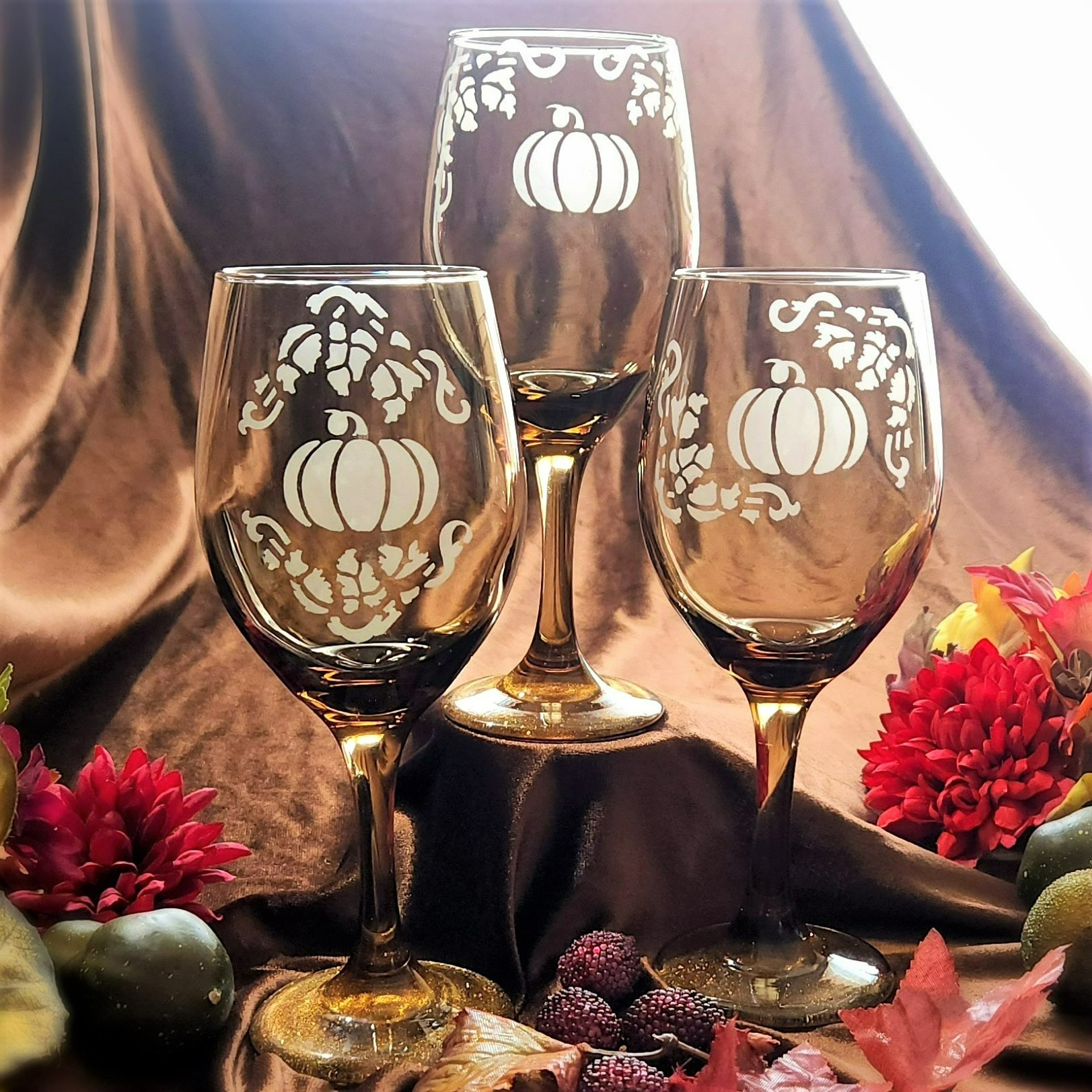 Pumpkin Patch Wine Glasses